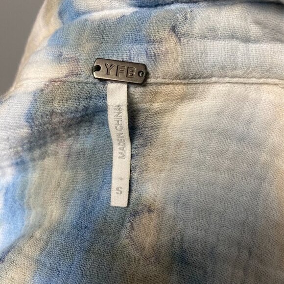 YFB Gauze Artsy Lagenlook Oversized Tie-Dye Button Up Women's Size S - Picture 6 of 8